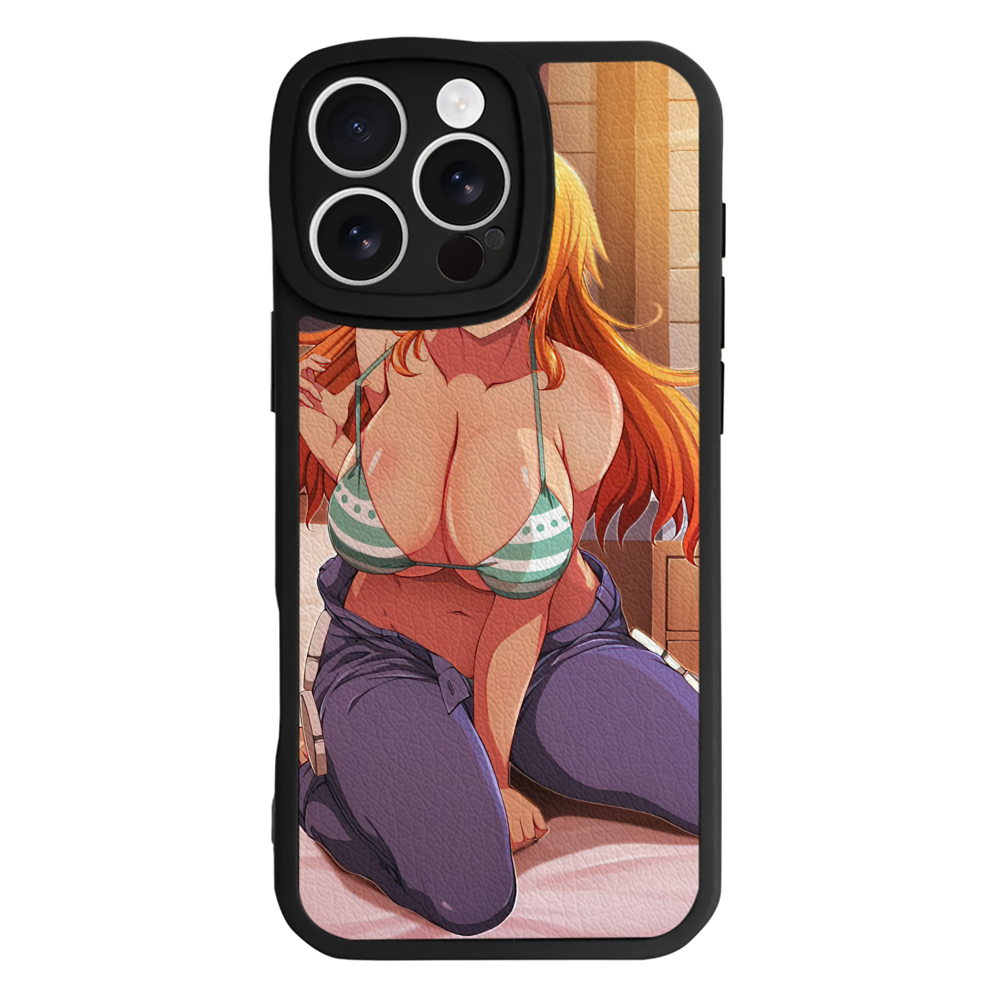 （画像用） ワンピース ONE PIECE 【iPhone 16シリーズ対応】シリコンスマホケース（レザー調） 材質：シリコン